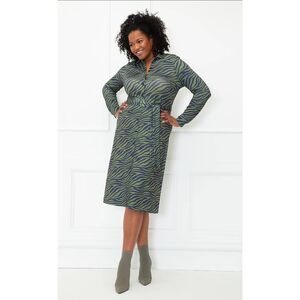 Eloquii Zebra Print Tie Waist Shirt Dress Sz. 20